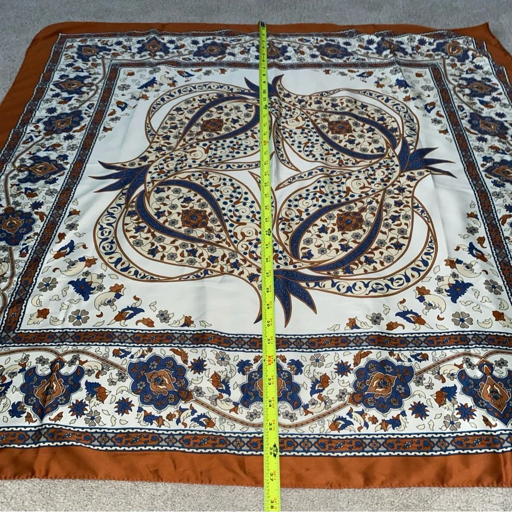 Bursa Vintage Silk Scarf  37” X‎ 37” Multicolored